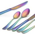 thumbnail image 3 of 5 Piece Silver Set, Satin Finish Stainless Steel Cutlery Set, Kitchen Utensil Set Service, Home Restaurant Dinnerware Cutlery Set, Rainbow, 3 of 5