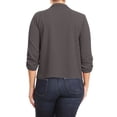 thumbnail image 3 of Women's Plus Size Lightweight Draped Neck Open Front Solid Blazer Jacket, 3 of 3