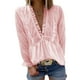 thumbnail image 2 of Blusa Ruffle V cuello punto impresión manga larga transpirable moda Tops para las mujeres, 2 of 6