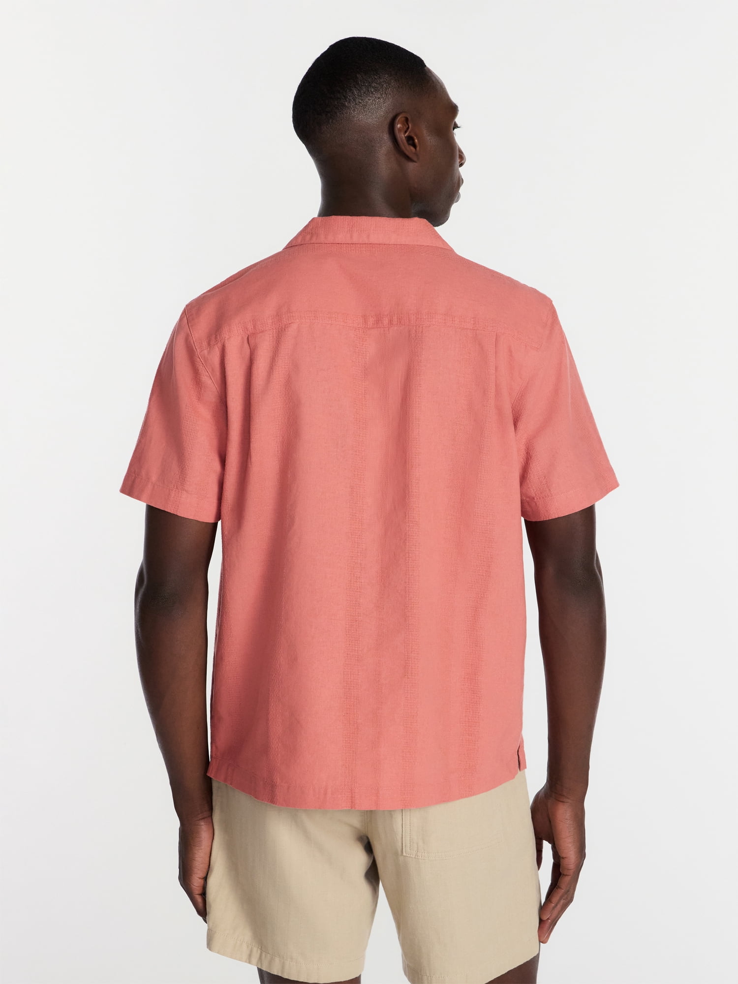 George Men's Embroidered Camp Shirt with Short Sleeves, Sizes S-5XL