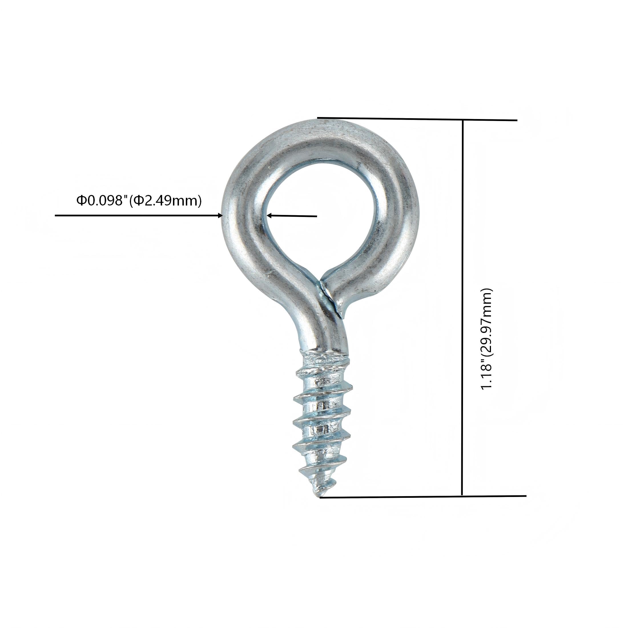 Hyper Tough New 1-1/8 inch. Screw Eye, Zinc Plated, 14 Pieces