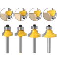 thumbnail image 2 of 4-Piece High-End Alloy Round Corner Router Bit Set with 6 Ergonomic 6.35mm Diameter Handles – Sharp, Precise R-Angle Trimming Tools for Versatile Cutting Tasks, Compatible with Multiple Machine Beds, 2 of 5