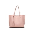 thumbnail image 1 of Dreubea Bolso de hombro de piel sintética suave para mujer, bolso de mano con borlas de gran capacidad, 1 of 5