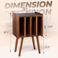 thumbnail image 4 of 2BHOME Soporte de madera para tocadiscos LP con 4 gabinetes, capacidad para hasta 100 vinilos, soporte de almacenamiento de discos de metal y mesa organizadora, diseño clásico para archivos/libros (mo, 4 of 5