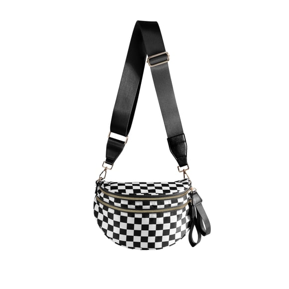Bandolera FEIBOON Spacious a cuadros de nylon para mujer