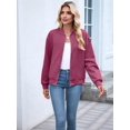 thumbnail image 6 of Womens Jacket Coat Casual Stand Collar Zip Up Fall Fashion Jackets Outfits with Pockets Wine Red M, 6 of 8