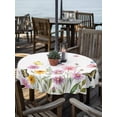 thumbnail image 2 of Outdoor Tablecloth with Umbrella Hole for Patio/Picnic/Party/Camping, Pink Spring Floral Waterproof Table Cloth Round Cover Washable, Butterfly Elegant Pastoral (Dia 54"), 2 of 9