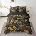 thumbnail image 2 of Feelyou Cartoon Snail Butterfly Twin Bedding Sets 7-Piece, Jungle Flower Plant Bedding Comforter Set, Bohemian Hippie Rustic Reversible Sheet Sets, Super Cozy Room Decor, 2 of 7