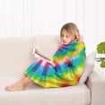 thumbnail image 4 of Rainbow Tie Dye Spiral Pattern Blanket Hoodies for Kids 6-13YR Oversize Wearable Blanket Hoodies for Boys Girls Teens, 4 of 7
