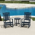 thumbnail image 2 of WestinTrends Malibu Classic 3 Piece Outdoor Rocking Chairs Set, All Weather Poly Lumber Adirondack Rocker Bistro Set Patio Deck Porch Chairs Set of 2 with Side Table, Navy Blue, 2 of 7