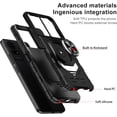 thumbnail image 3 of UYGDUY-for TCL K24/TCL K23/TCL 50 LE Phone Case with Tempered Glass Screen Protector,Military Grade Heavy Duty Shockproof Protective Cover,with Ring Kickstand (TCL K24, Black), 3 of 4