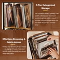 thumbnail image 6 of 3 Tier Record Player Stand with Storage Up to 300 Albums, Movable Stand for Vinyl, Records Shelf for Living Room Bedroom, 6 of 8