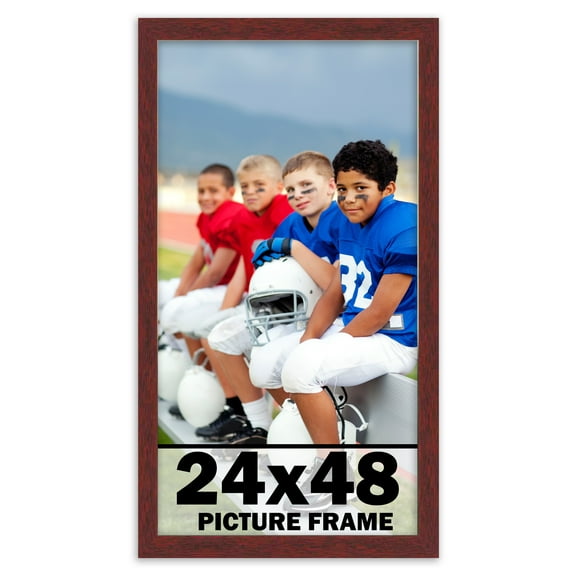 24x48 Frame Brown Mahogany Picture Frame - Solid Wood Frame Kit Includes UV Acrylic Plexiglass,
