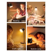 Smart Auto-Dimming Desk Lamp with USB Charging Port - 3 Color Modes, Adjustable Gooseneck Light, Dimmable LED Task Lamp for Bedside, Office, Study | Includes AC Adapter & Touch Control