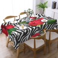 Red Flower Animal Zebra Rectangle Table Cover DustProof Tabletop
