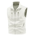 thumbnail image 2 of Men's Lightweight Vest Sleeveless Outdoor Work Jacket for Travel Hiking Running Beige M, 2 of 7