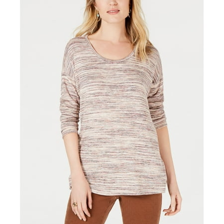 Style & Co Petite Striped Sweater Warm Blush PXL