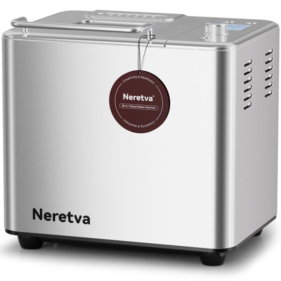 Máquina para hacer pan Neretva, calentador doble 20 en 1, 1 kg/2 libras, acero inoxidable