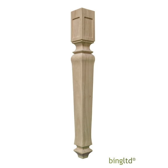 BingLTD - 30" Tall Unfinished Rubberwood Dining Table Leg - 1 PC (TL30351-RW-UNF)