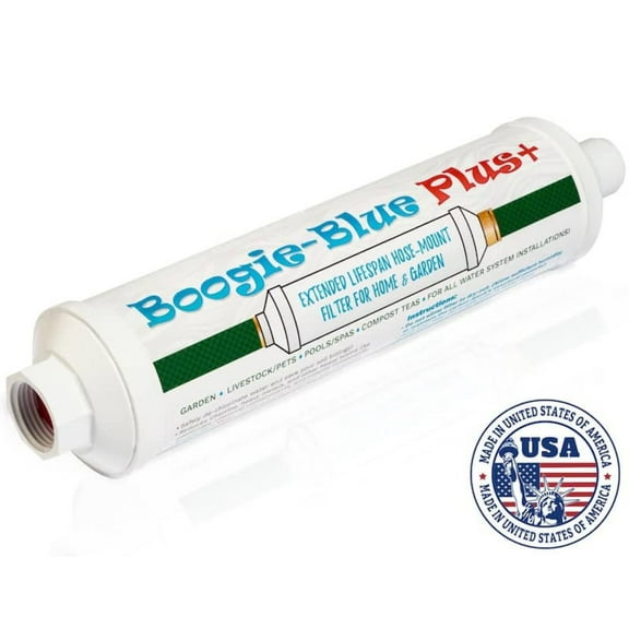 Boogie Blue Plus Garden Hose Water Filter, Outdoor & RV Use, 45k Gallon