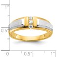 thumbnail image 3 of 14K Two-Tone Ibgoodman Men's Polished And Satin 3-Stone 1/8 Carat Aa Quality Diamond Ringsize 10 (Width 6.64) - Jbsp, 3 of 5