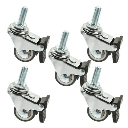 5PCS Caster with Brake for Furniture Drawer 1 inch Swivel Caster Replacement