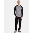 thumbnail image 4 of George Men's and Big Men’s Raglan Crewneck Tee with Long Sleeves, Sizes S-3XL, 4 of 6