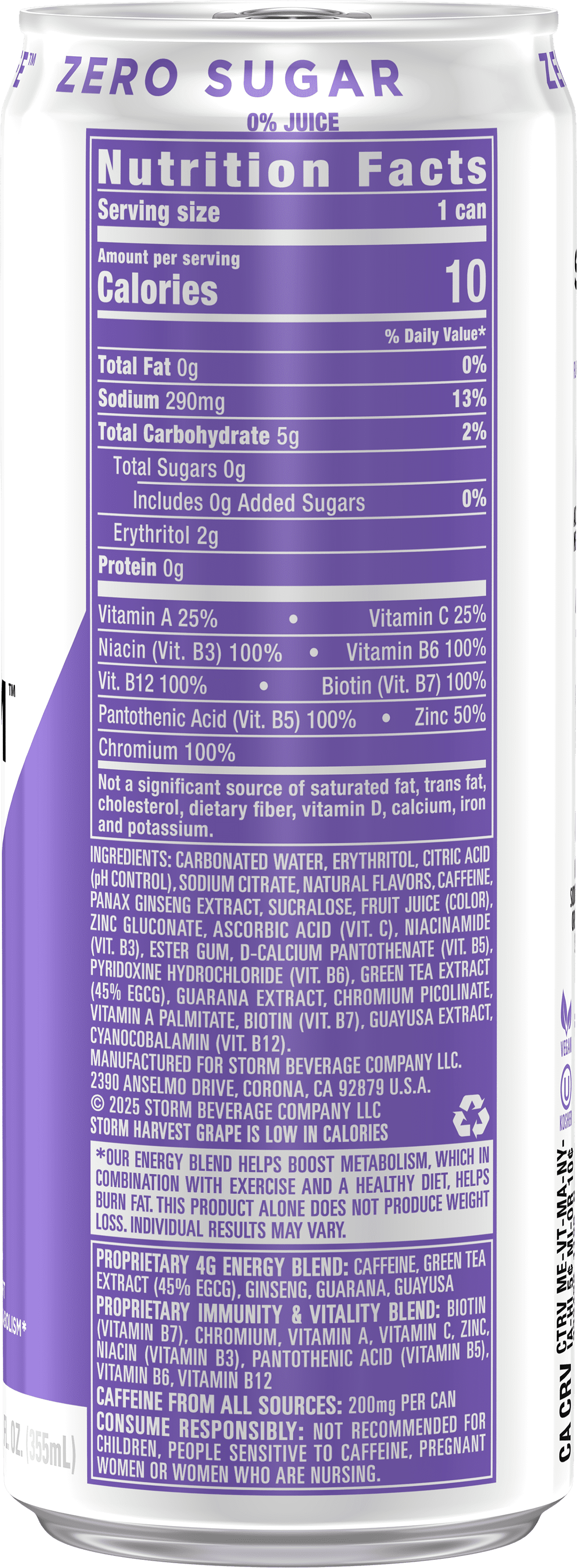Storm Harvest Grape 12 fl oz, 12 cans