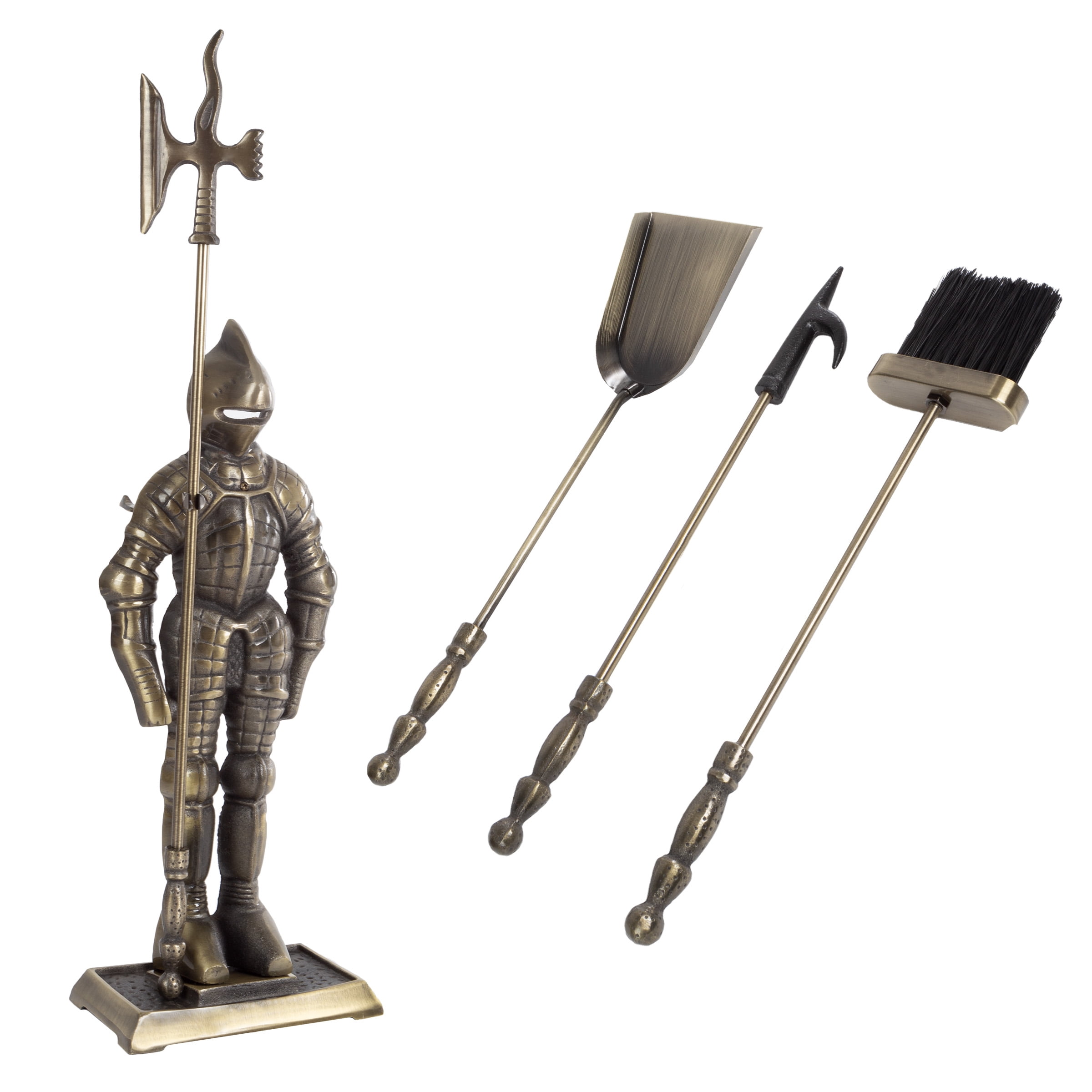 Somerset Home Medieval Knight Fireplace Tool Set a Antique Brass