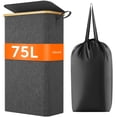 thumbnail image 1 of Cesto de ropa Lifewit de 75 litros con tapa y bolsa extraíble, color gris oscuro, 1 of 9