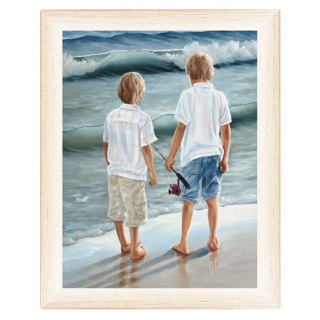 "Going Fishing" by Georgia Janisse Printed Framed Wall Art