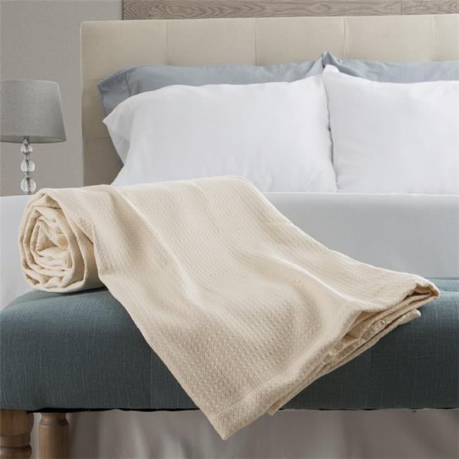 Lavish Home 6189TC 100 Percent Cotton Blanket, Cream Twin