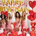 thumbnail image 6 of NestE - Happy Anniversary Decorations, Red Heart Balloons, Happy Anniversary Banner, Heart Hanging String, Rose Petals, Romantic Decor for Wedding, Valentines Day, 6 of 14