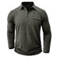 thumbnail image 2 of Blusas y camisas de manga larga con cuello redondo para hombre, cuello redondo, botones, boca plana, deportivas para hombre, blusas y camisas de manga larga con cuello redondo para hombre, 2 of 7