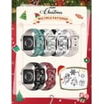 thumbnail image 4 of TOYOUTHS Christmas Engraved Silicone Band Compatible with Apple Watch Band for Women38/40/41/42/44/45/46/49mm, Holiday Soft Silicone Sport Strap for iWatch Ultra SE Series 10 9 8 7 6 5 4 3, 4 of 6