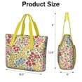 thumbnail image 3 of Tote Bag for Women - Pioneer Flower Shoulder Bag - Large Utility Work Duffle Bag with Zipper Handbag for Travel, Work, Sprots, 3 of 5