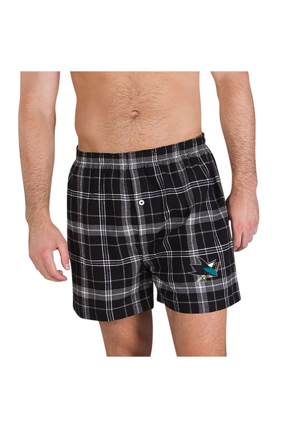 Men's Concepts Sport Black San Jose Sharks Ultimate Flannel Boxers