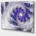 thumbnail image 2 of Fractal Flower Grey Blue Digital Art - Floral Canvas Art Print, 2 of 3