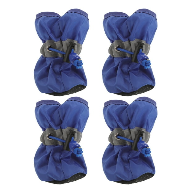 4 piezas de botas impermeables antideslizantes para perros Botines para todas las estaciones para perros pequeños a medianos Tamaño XXXL (azul)