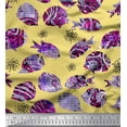 thumbnail image 1 of Soimoi Cotton Duck Fabric Coral & Textured Fish Ocean Printed Fabric 1 Yard 56 Inch Wide, 1 of 3