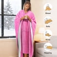 thumbnail image 2 of Catalonia Sherpa Wearable Blanket Poncho for Adult Women Men, Wrap Blanket Cape with, Pink, 2 of 5