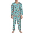 thumbnail image 3 of Sikiie Sea Otters Family In Blue Water Mens Pajama Set, Soft Warm Long Sleeve Sleepwear, Cozy Button-Down Pjs for Men-Medium, 3 of 7