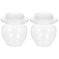 thumbnail image 3 of DINHEAROM Transparent Pickle Jar Modern Style For Family Users 2Pcs 1L, 3 of 8