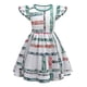 thumbnail image 1 of Stranger Things Temporada 4 Disfraz de fiesta Niños Niñas Vestido plisado con manga ondulada + Conjunto de conjunto de bolsa, 1 of 2