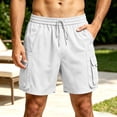 thumbnail image 2 of Sentmoon Shorts Cargo Shorts for Men Relaxed Fit Drawstring High Elastic Waist Solid Color Mens Running Shorts Beach Items for Pool and Party S-3XL, 2 of 8