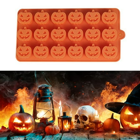 

18 Holes Mini Halloween Silicone Pumpkin Mold for Chocolate Candy Cake Mold