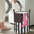 thumbnail image 5 of Goofa Ribbon Breast Cancer Awareness Printed Circular Hamper,Laundry Basket with Handles,Storage Baskets Foldable,Large Capacity Laundry Hamper-Small, 5 of 6