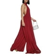 thumbnail image 2 of Qmyliery   Women Sleeveless Halter Jumpsuit with Wide Leg Solid Color Backless Cool Summer Clothing, 2 of 5