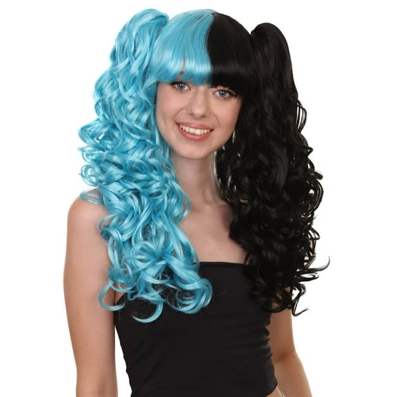 Dolly Womens Wig | Blue and Black Wig | Premium Breathable Capless Cap