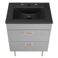 thumbnail image 2 of Modway Daybreak 24" Rubberwood MDF Particleboard Bathroom Vanity - Gray/Black, 2 of 8